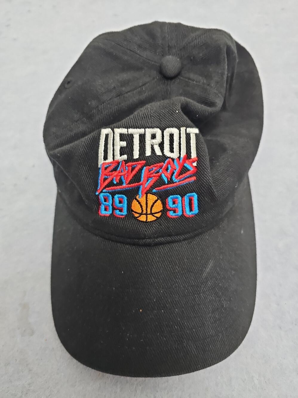 Vintage Detroit Pistons NBA Bad Boys 89-90 World Champions Hat Black Embroidered